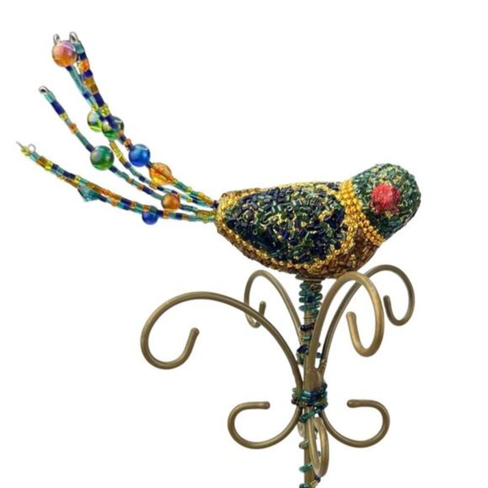 Pier 1‎ Imports Whimsical Bohemian Tall Beaded Bird Jewelry Stand